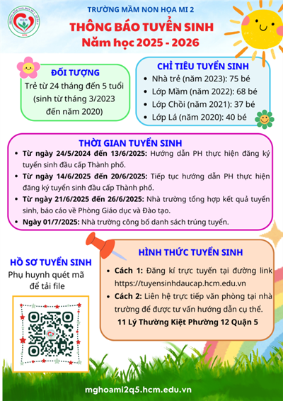 Trường Mầm non Họa Mi 2 hân hoan chào đón các thiên thần nhỏ năm học 2025–2026!