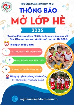Trường mầm non họa mi 2 – khai giảng lớp hè 2025