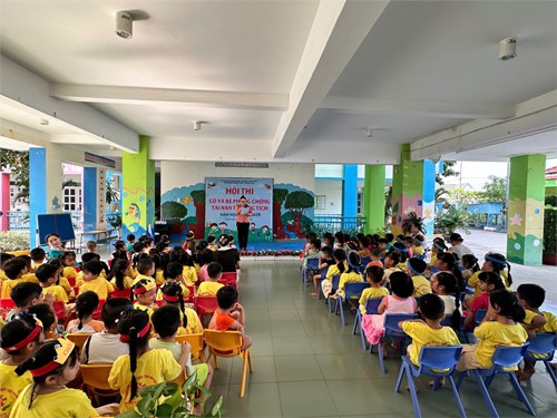 Trường Mầm non Long Hòa tổ chức Hội thi “Cô và bé với việc phòng chống tai nạn thương tích cho trẻ mầm non” năm học 2024-2025.