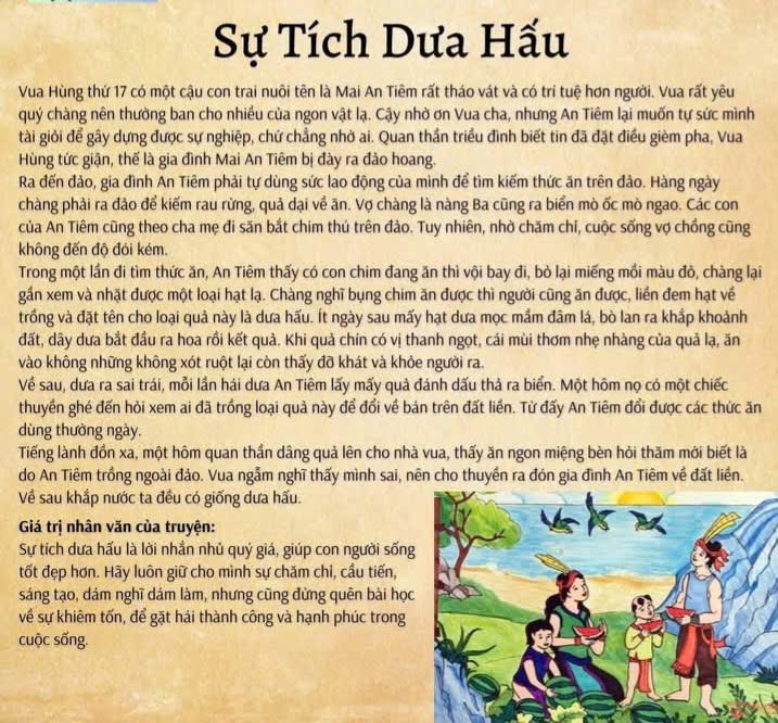 Truyện  sự tích dưa hấu 
