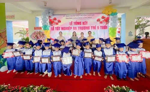 Trường Mầm non Long Hòa tổ chức lễ tổng kết - Lễ tốt nghiệp ra trường trẻ 5 tuổi Năm học 2024-2025
