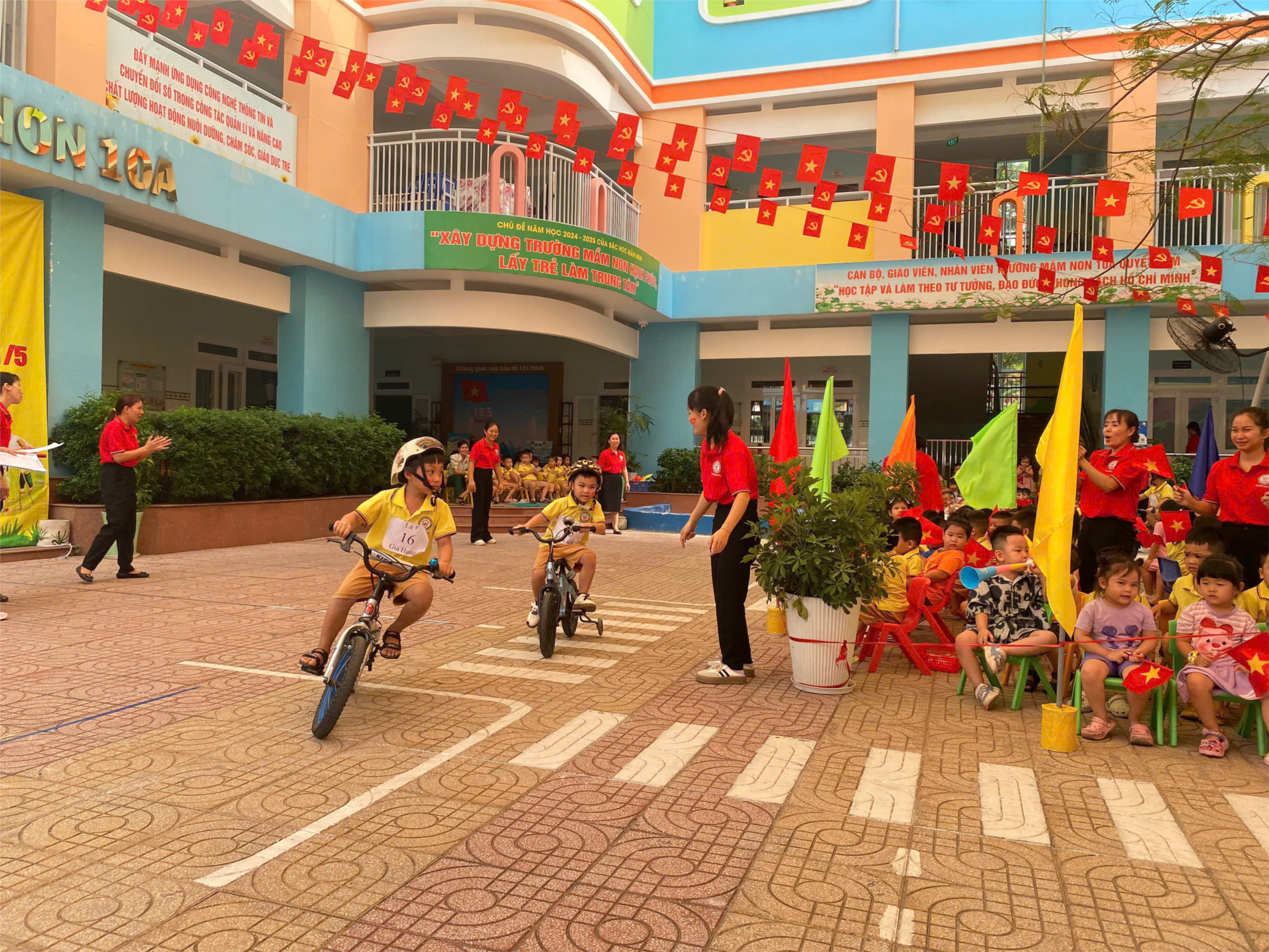 Trường mầm non 10a tổ chức hội thao “đua xe đạp” 
chào mừng kỷ niệm 50 năm ngày giải phóng hoàn toàn
miền nam, thống nhất đất nước (30/4/1975-30/4/2025)