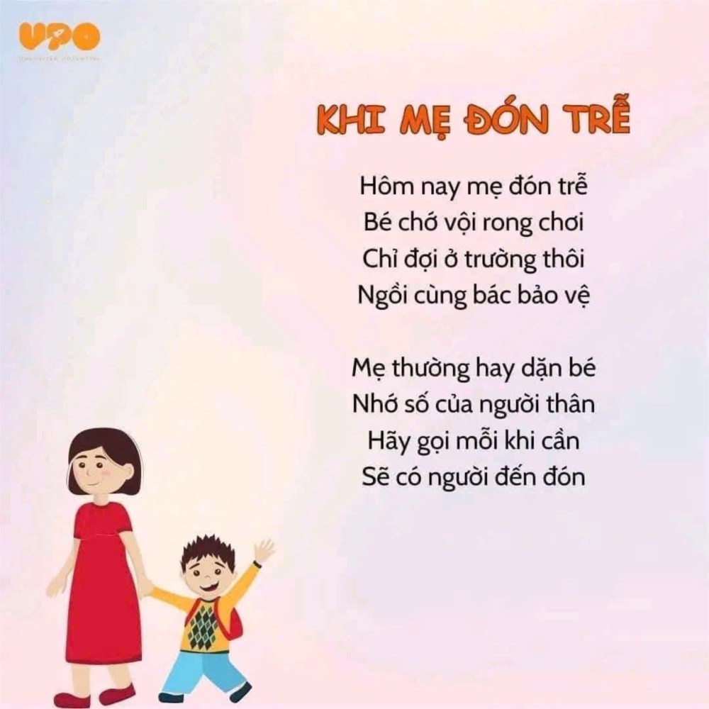 Bài thơ  khi mẹ đón trễ 