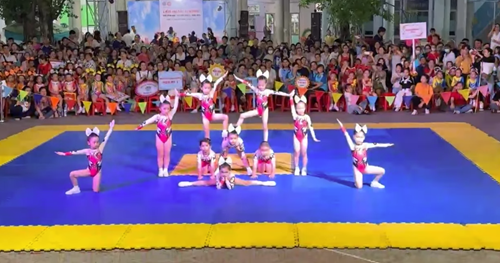 Các bé Trường Mầm Non 12 đạt Giải B  Hội thi Aerobic Mầm Non  năm 2025