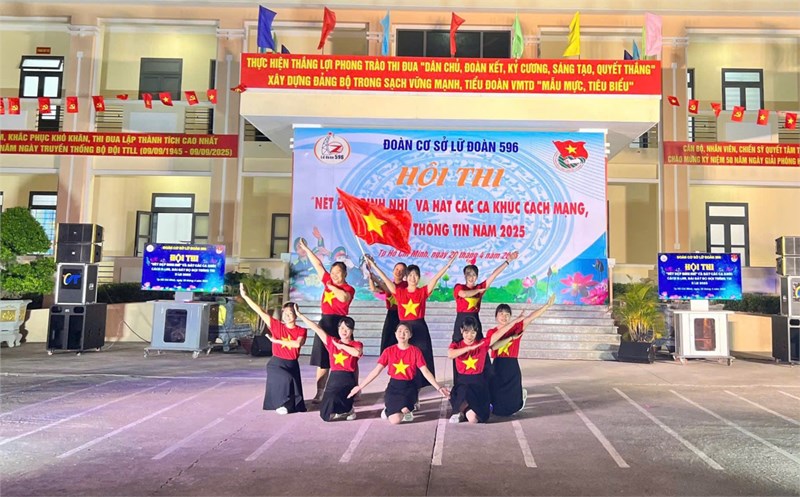 Chi đoàn Trường MN 13 tham gia hỗ trợ  tiết mục văn nghệ   Mashup: Tuổi trẻ thế Hệ Bác Hồ & Những ngôi sao xa xôi  trong Hội thi  NÉT ĐẸP BINH NHÌ VÀ HÁT CÁC CA KHÚC CÁCH MẠNG, BỘ ĐỘI THÔNG TIN 2025 