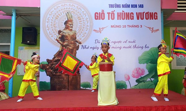 MN14B-Các cháu biểu diễn văn nghệ Kỷ niệm ngày Giỗ tổ các vua Hùng 10-3 ÂL