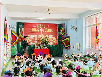 Trường Mầm non Phường 14 tổ chức Lễ giỗ Quốc Tổ Hùng Vương năm 2025