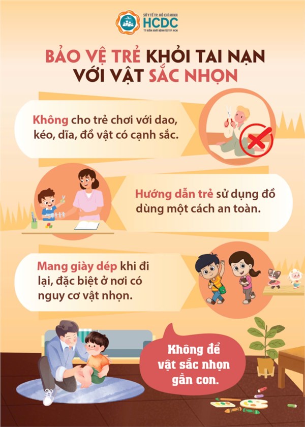 Bảo vệ trẻ khỏi tai nạn với vật sắc nhọn