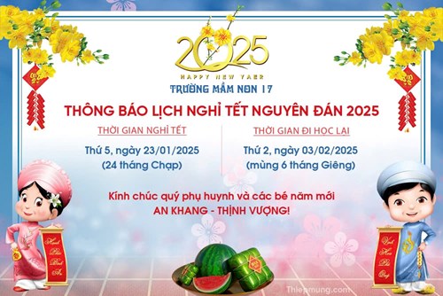 Thông báo nghỉ tết ất tỵ 2025
