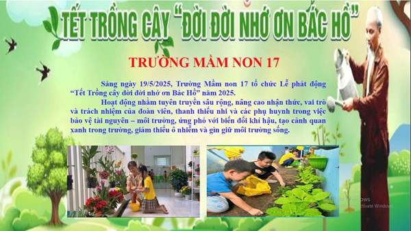 TẾT TRỒNG CÂY ĐỜI ĐỜI NHỚ ƠN BÁC HỒ
Chào mừng kỷ niệm 135 năm ngày sinh Chủ tịch Hồ Chí Minh (19/5/1890 – 19/5/2025)