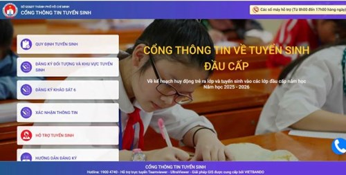 Hướng dẫn đăng ký tra cứu kết quả tuyển sinh trực tuyến qua hệ thống tuyển sinh đầu cấp năm học 2025 -2026 (Dành cho các bé lớp 1 và lớp 6)