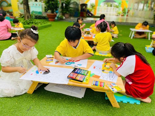 Hội thi  nét vẽ xanh  tại trường mầm non 19/8