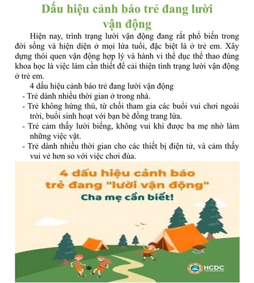 Dấu hiệu cảnh báo trẻ đang lười vận động