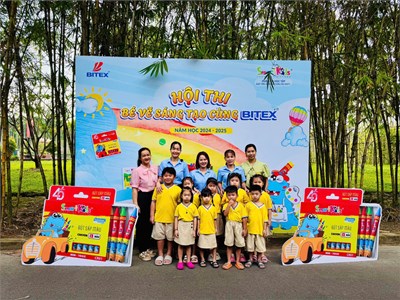 Ngày 26/02/2025, Các bé trường Mầm non 19/8 tham gia Hội thi  Bé vẽ sáng tạo cùng Bitex  cấp Huyện tại khu di tích lịch sử Ngã Ba Giòng.