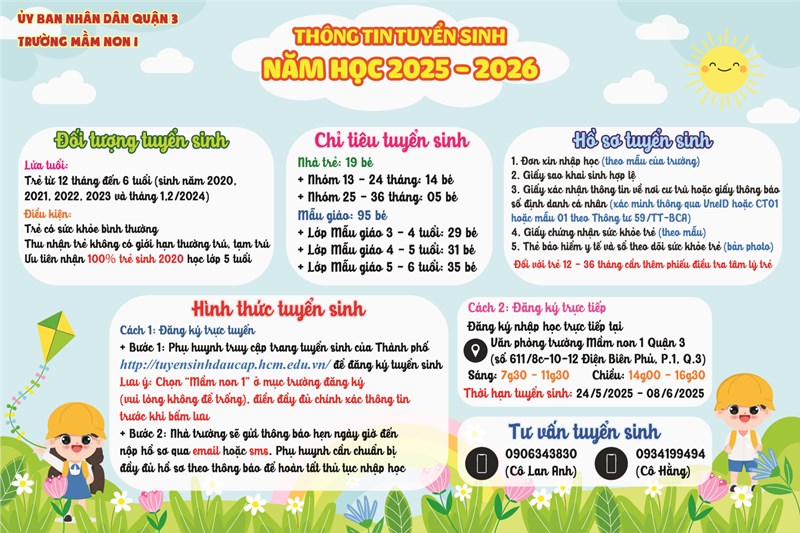 THÔNG BÁO: Thông tin tuyển sinh năm học 2025 - 2026