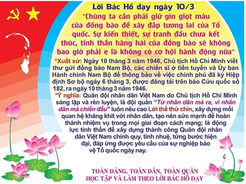 Lời Bác dạy ngày 10/3/2025