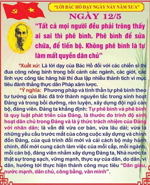 Lời Bác dạy ngày 12/5/2025