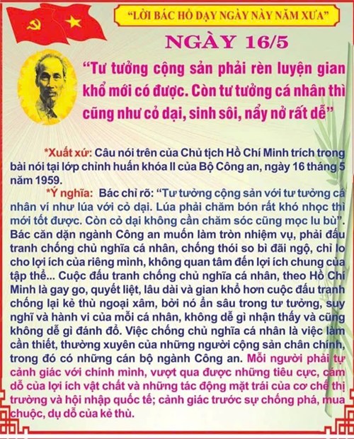 Lời Bác dạy ngày 16/5/2025