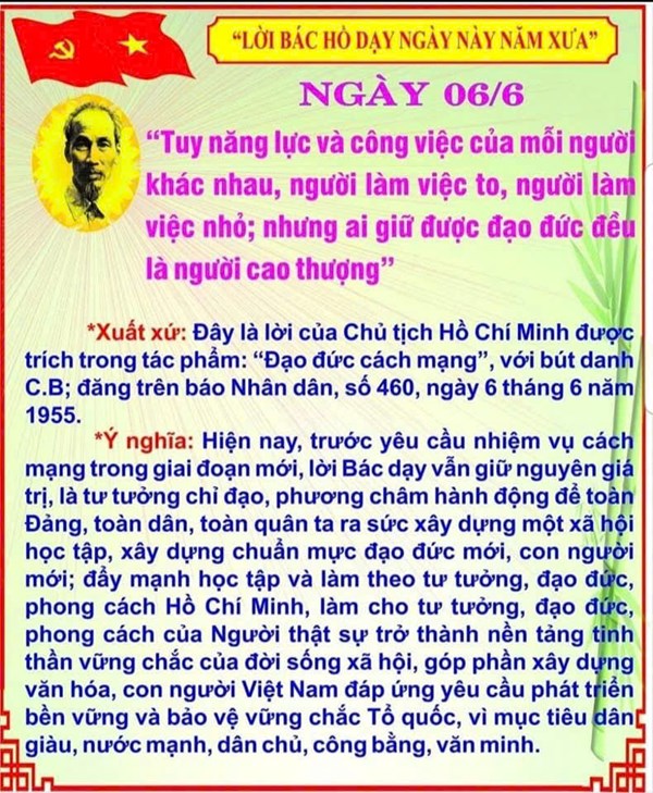 Lời Bác dạy ngày 06/6/2025
