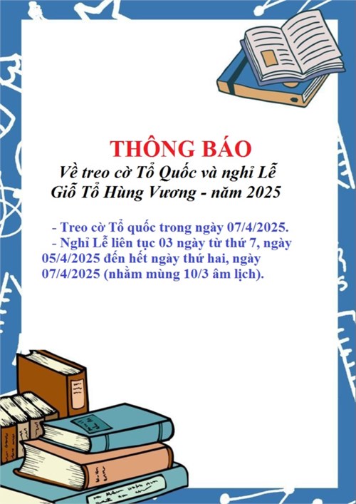 Công văn 69/TB-UBND Thông báo về treo cờ Tổ quốc và nghỉ Lễ Giỗ Tổ Hùng vương - năm 2025.