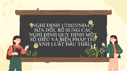 Nghị định 17/2025/NĐ-CP sửa đổi, bổ sung các Nghị định quy định một số điều và biện pháp thi hành Luật Đấu thầu