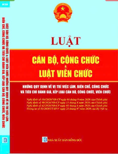 Luật cán bộ công chức,luật viên chức