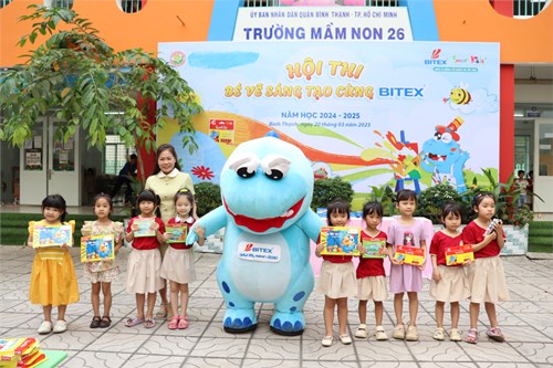 Trường Mầm non 26  tổ chức hội thị   Bé vẽ sáng tạo cùng Bitex 