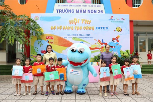 Trường Mầm non 26  tổ chức hội thị   Bé vẽ sáng tạo cùng Bitex 
