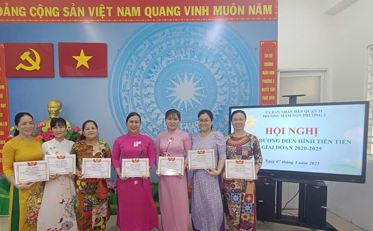 Trường Mầm Non Phường 2 tuyên dương điển hình Tiên tiến giai đoạn 2020 - 2025