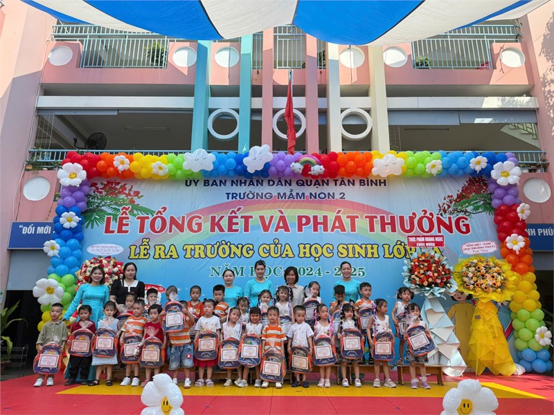 Lớp Mầm 2 biểu diễn tiết mục nhảy  Cheri cheri Lady  và nhận khen thưởng cuối năm 2024-2025.