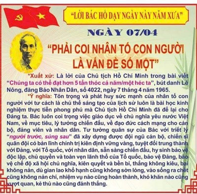 Lời Bác Hồ dạy ngày 7/4/2025