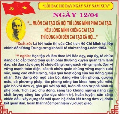Lời Bác Hồ dạy ngày 12/4