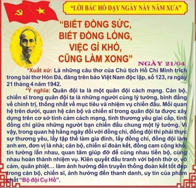 Lời Bác Hồ dạy ngày 21/4