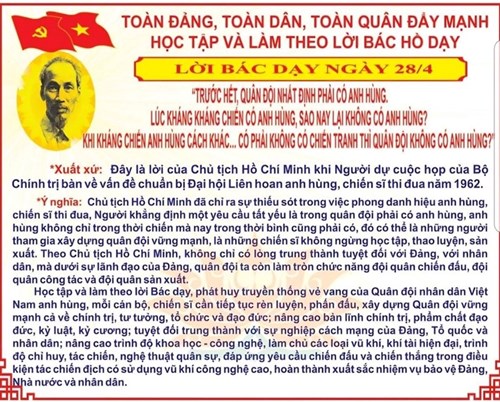 Lời Bác Hồ dạy ngày 28/4