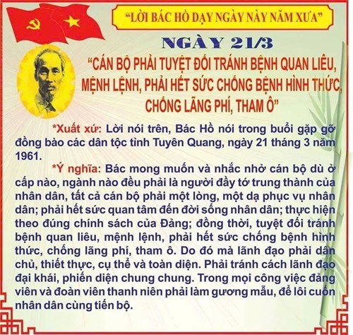 Lời Bác Hồ dạy ngày 21/3