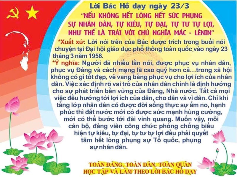 Lời Bác Hồ dạy ngày 23/3