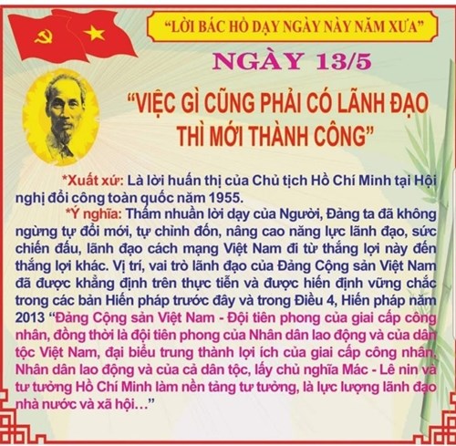Lời Bác Hồ dạy ngày 13/5