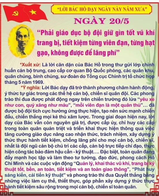 Lời Bác Hồ dạy ngày 20/5