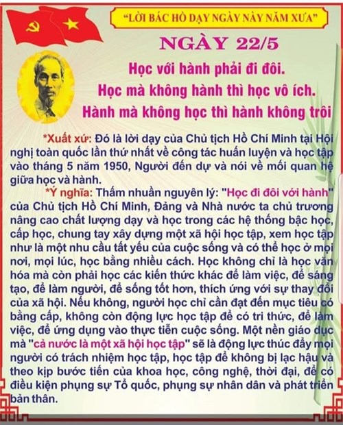 Lời Bác Hồ dạy ngày 22/5