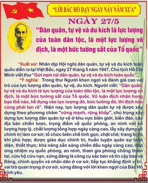 Nhớ lời Bác dạy ngày 27/5