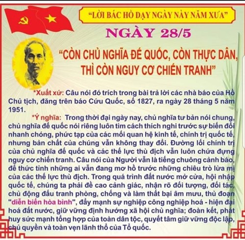 Nhớ lời Bác dạy ngày 28/5