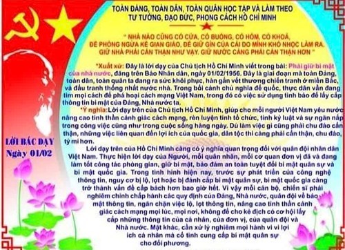 Lời Bác Hồ dạy ngày 01/02