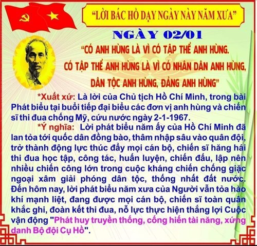 Lời Bác Hồ dạy ngày 02/01