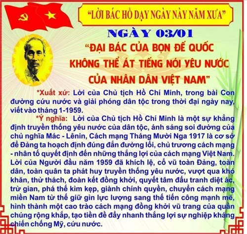 Lời Bác Hồ dạy ngày 03/01