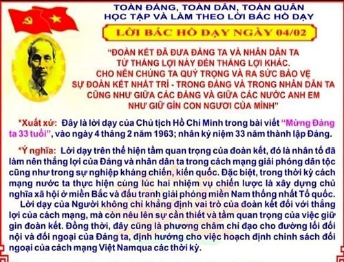 Lời Bác Hồ dạy ngày 04/02