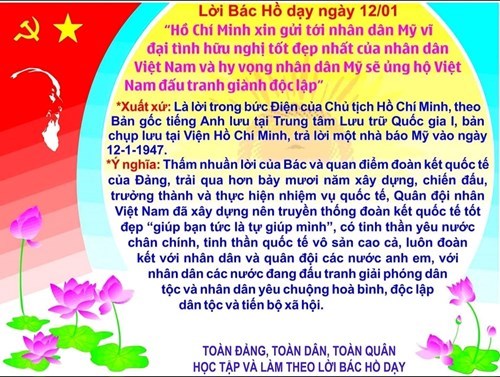 Lời Bác Hồ dạy ngày 12/01