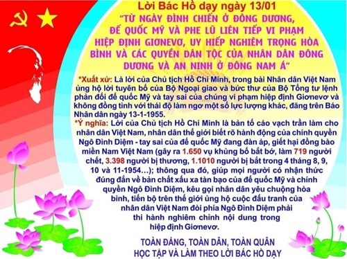 Lời Bác Hồ dạy ngày 13/01