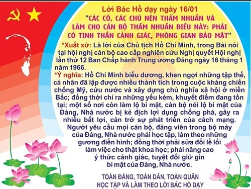 Lời Bác Hồ dạy ngày 16/01