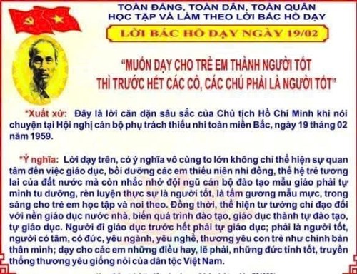 Lời Bác Hồ dạy ngày 19/02