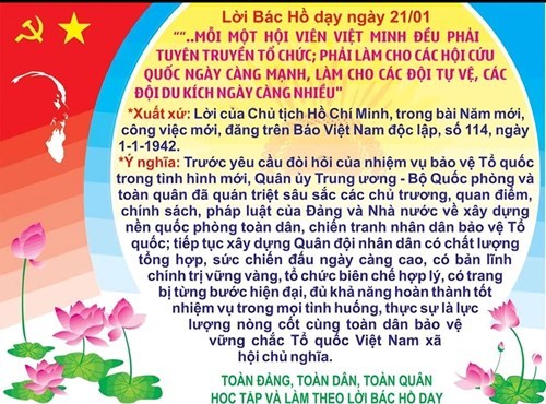 Lời Bác Hồ dạy ngày 21/01